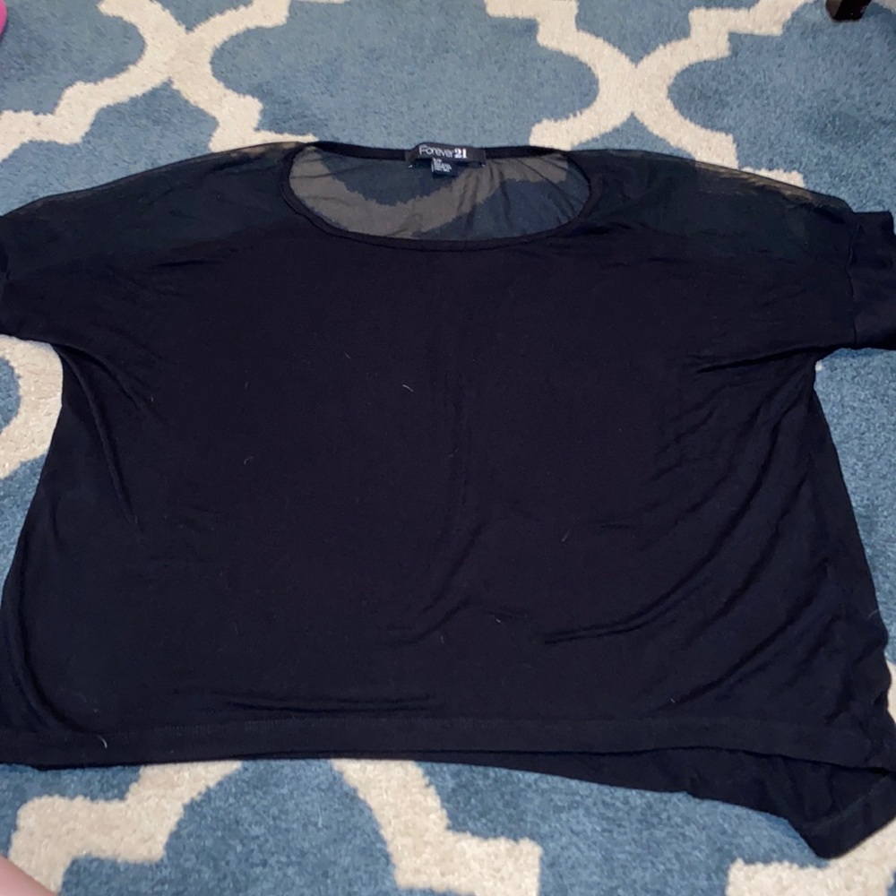 Forever 21 Black blouse with mesh detail